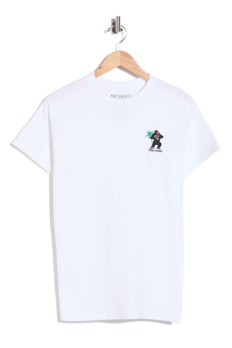 King Kong Embroidered T-Shirt, Main, color, WHITE