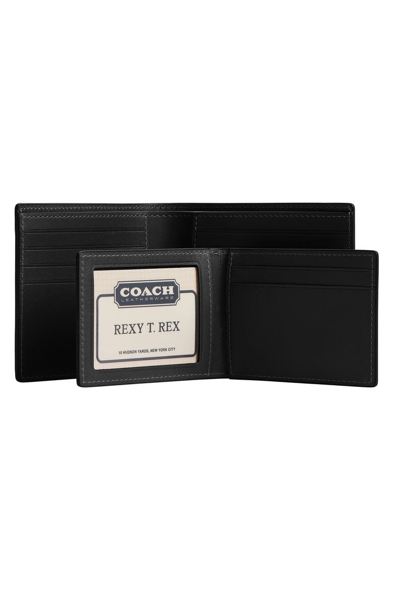 3-in-1 Leather Bifold Wallet, Alternate, color, BLACK