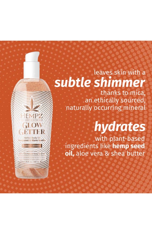 Hempz Glow Getter Herbal Body Oil In Transparent