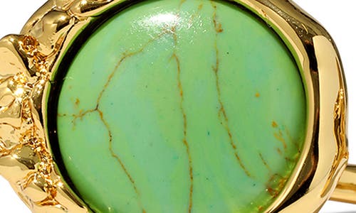 ALEXIS BITTAR ALEXIS BITTAR BRUT RECONSTITUTED TURQUOISE COIN OPEN RING 
