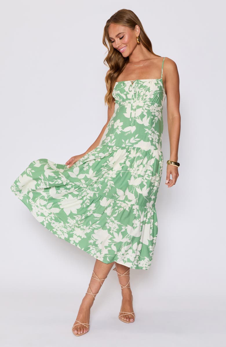 VICI Collection Abigail Floral Sundress, Alternate, color, Green/ Cream