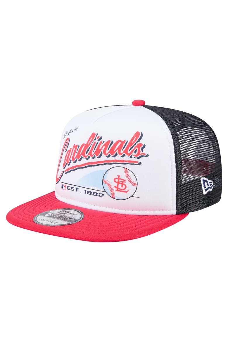 Men's New Era White/Red St. Louis Cardinals Retro Script 9FIFTY Snapback Hat, Main, color, White