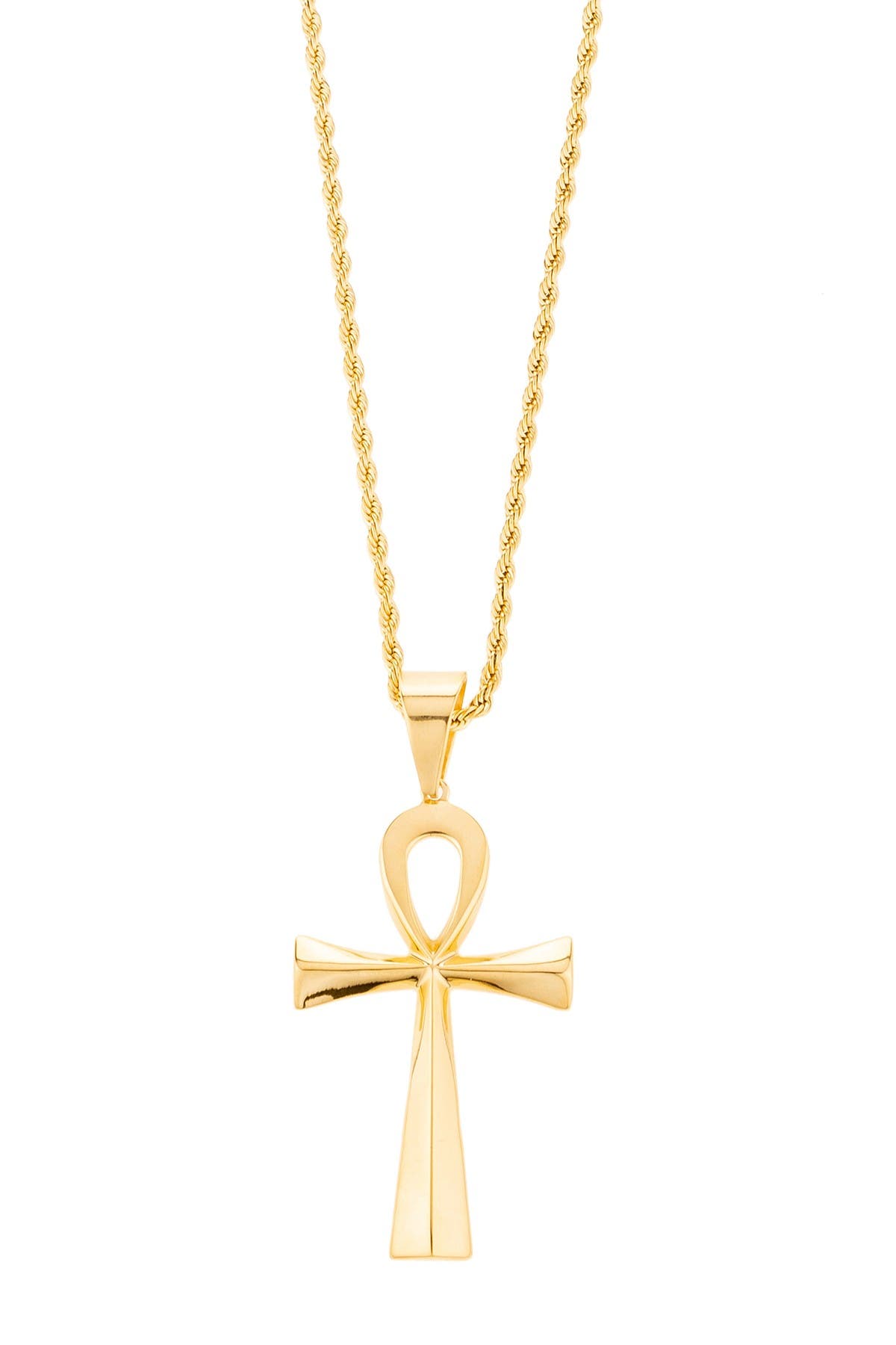 EYE CANDY LOS ANGELES Men's Titanium Ankh Pendant Necklace