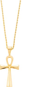 EYE CANDY LOS ANGELES Men's Titanium Ankh Pendant Necklace