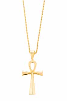 EYE CANDY LOS ANGELES Men's Titanium Ankh Pendant Necklace