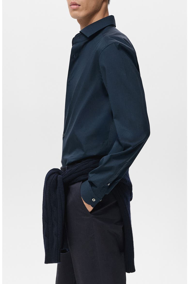 Regular Fit Cotton Oxford Cloth Button-Up Shirt, Alternate, color, NAVY