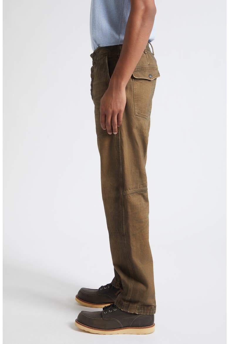 Kenton Distressed Double Knee Denim Work Pants, Alternate, color, DISTRESSED BROWN