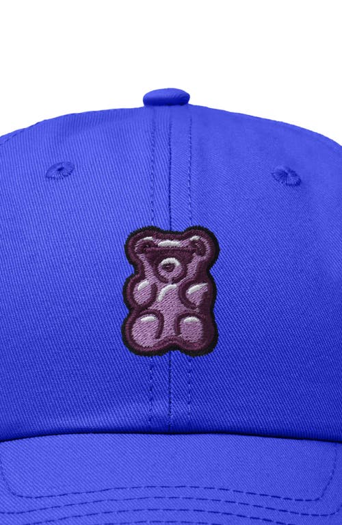 Dalix Purple Gummy Embroidered Cap In Royal Blue
