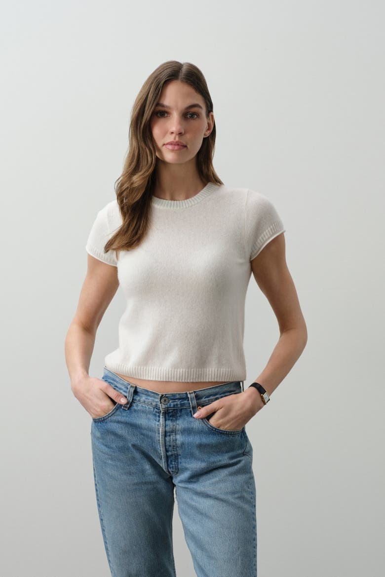 Donna Cap Sleeve Crew, Main, color, ECRU/TURF