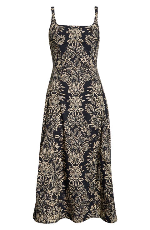 Natali Printed Cotton A-Line Dress