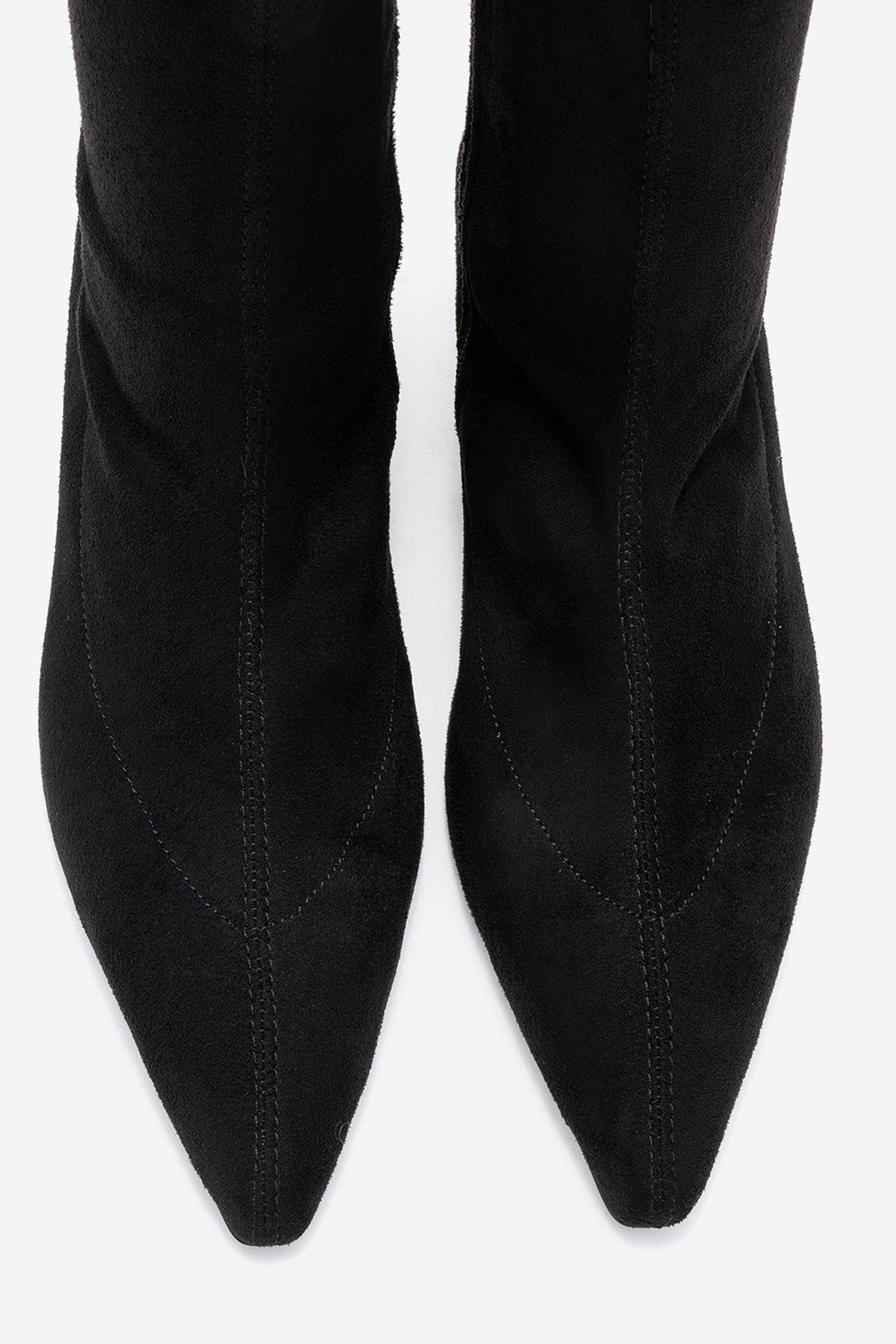 Prologue Shoes Alora Kitten Heel Boot, Alternate, color, Black Suede