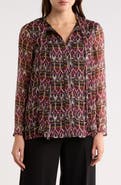Longchamp Print Bow Neck Silk Blouse