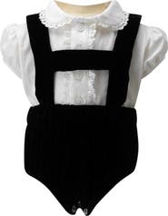 Rachel Riley Eloise Infant Silk Velvet Romper Set
