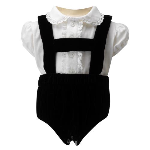 Rachel Riley Eloise Infant Silk Velvet Romper Set