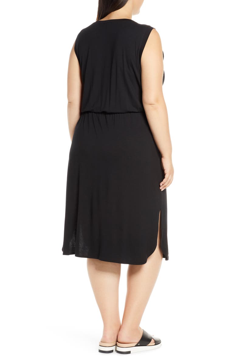 Eileen Fisher Drawstring Stretch Tencel<sup>®</sup> Lyocell Midi Dress, Alternate, color,