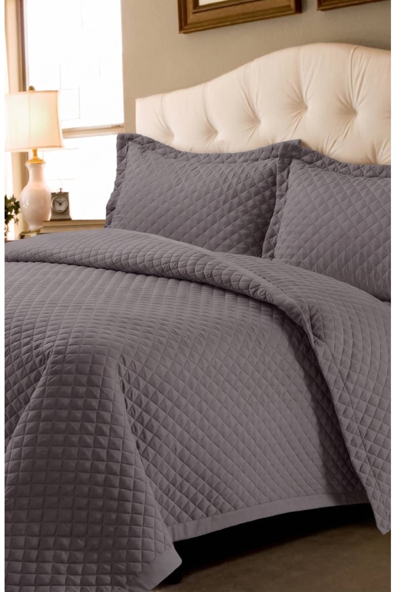 Brisbane Oversized Quilt Set, Alternate, color, GREY