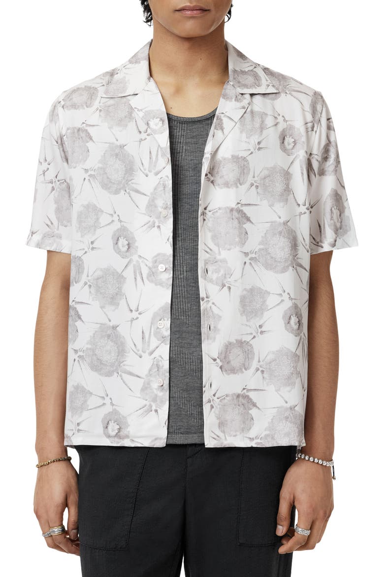 Dan Print Modal Camp Shirt, Main, color, WHITE