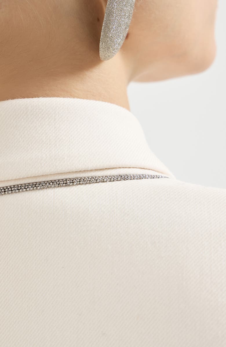 Brunello Cucinelli Couture twill blazer, Alternate, color, Milk