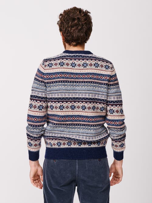 Aubin Fair Isle Crew Neck Wool Sweater