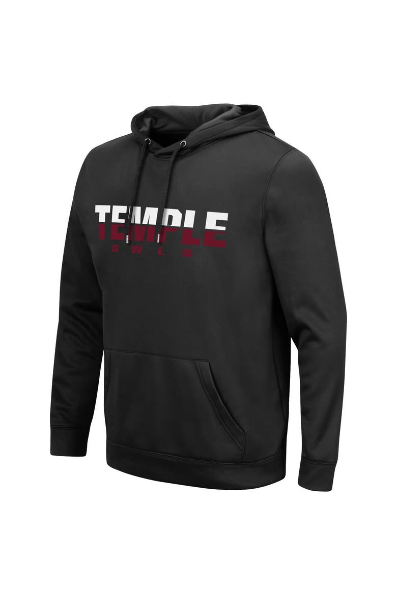 Men's Colosseum Black Temple Owls Lantern Pullover Hoodie, Alternate, color, Black