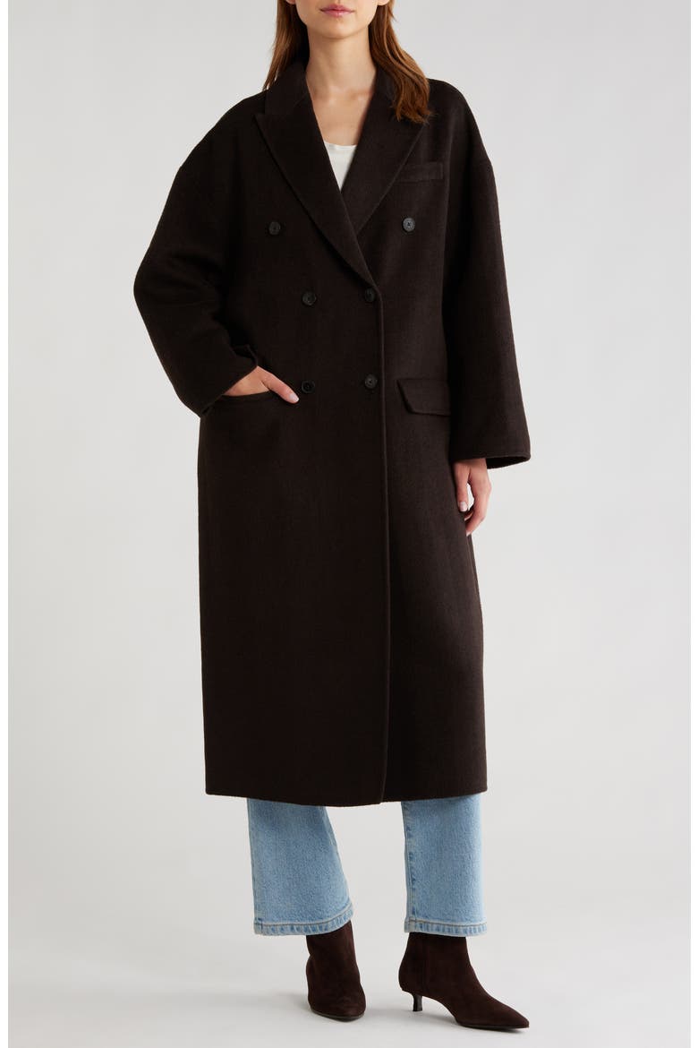 Lara Double Breasted Coat, Main, color, CHOCOLATE BROWN