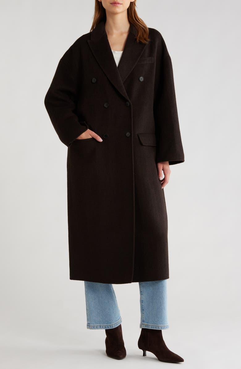Reiss Lara Double Breasted Coat, Main, color, Chocolate Brown