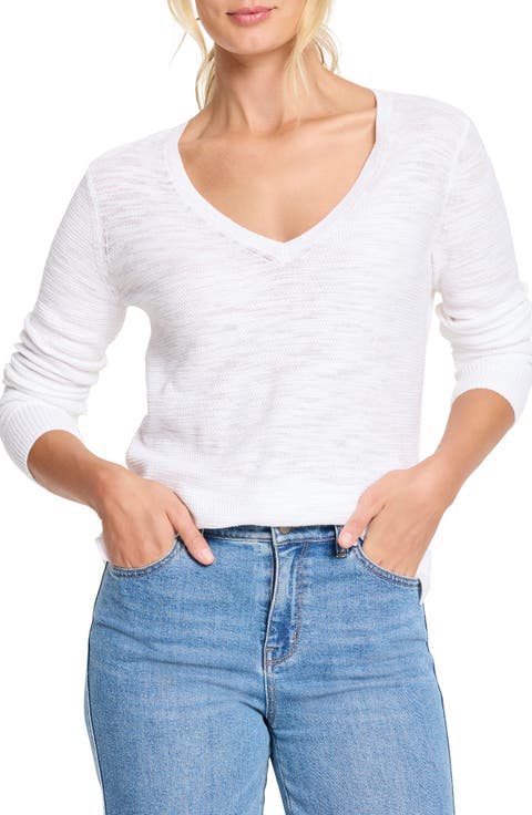 Breezy Textures Cotton Blend Sweater