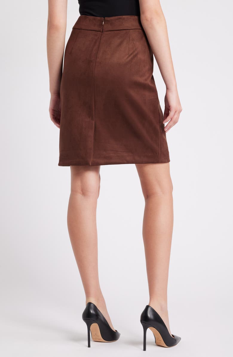 Tahari ASL Faux Suede Pencil Skirt, Alternate, color,