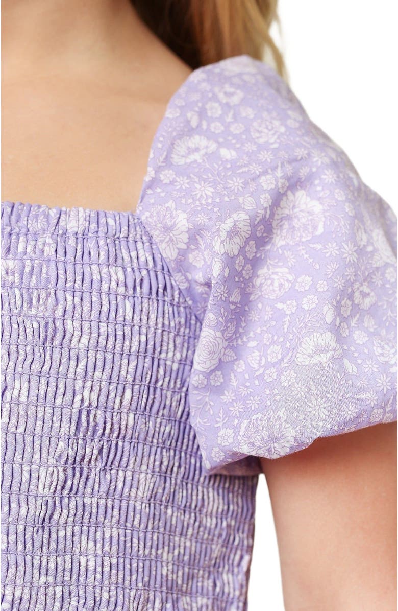 Hope & Henry Girls' Organic Smocked Bubble Sleeve Dress, Kids, Alternate, color, 