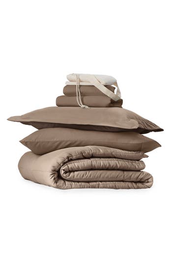 Homespun Ultimate College Essentials Bedding Bundle. In Taupe/chocolate