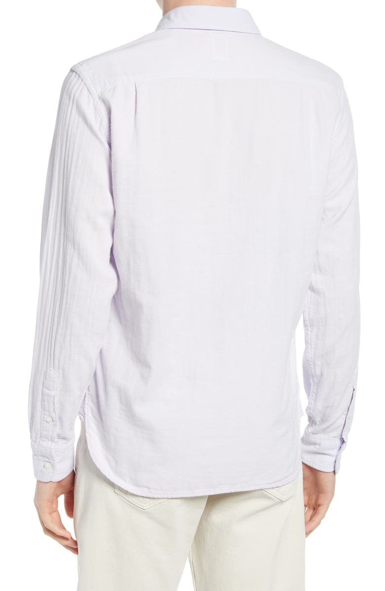 HIROSHI KATO Trim Fit Solid Button-Up Shirt, Alternate, color, Lavender