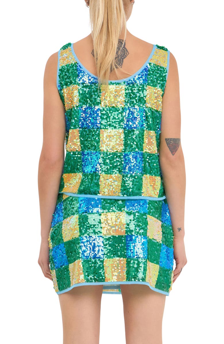 Endless Rose Sequin Check Tank, Alternate, color, Blue Multi