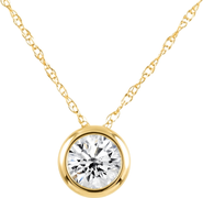 Bliss Diamond 1/2Ct Diamond Bezel Pendant Solitaire Necklace 14k Gold Lab Grown