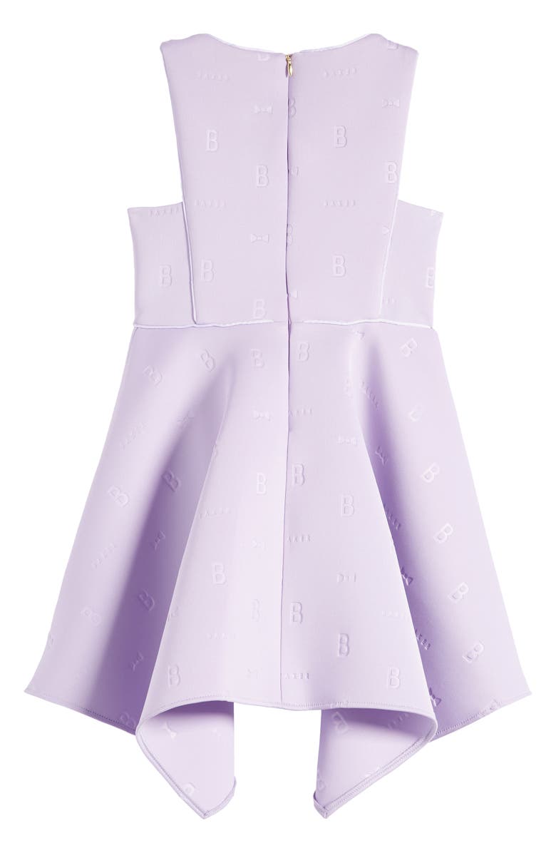Baker by Ted Baker Kids' Embossed Handkerchief Hem Scuba Crepe Dress, Alternate, color, Purple