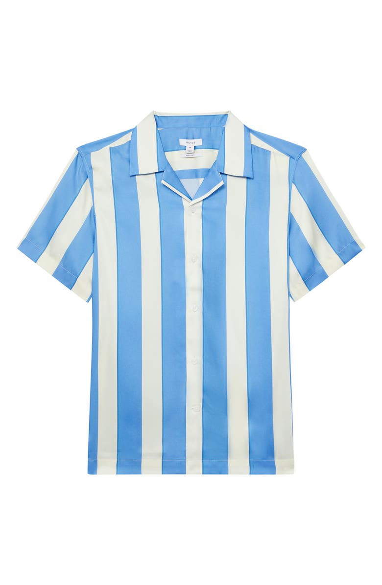 Reiss Virginia Stripe Short Sleeve Button-Up Shirt, Alternate, color, 