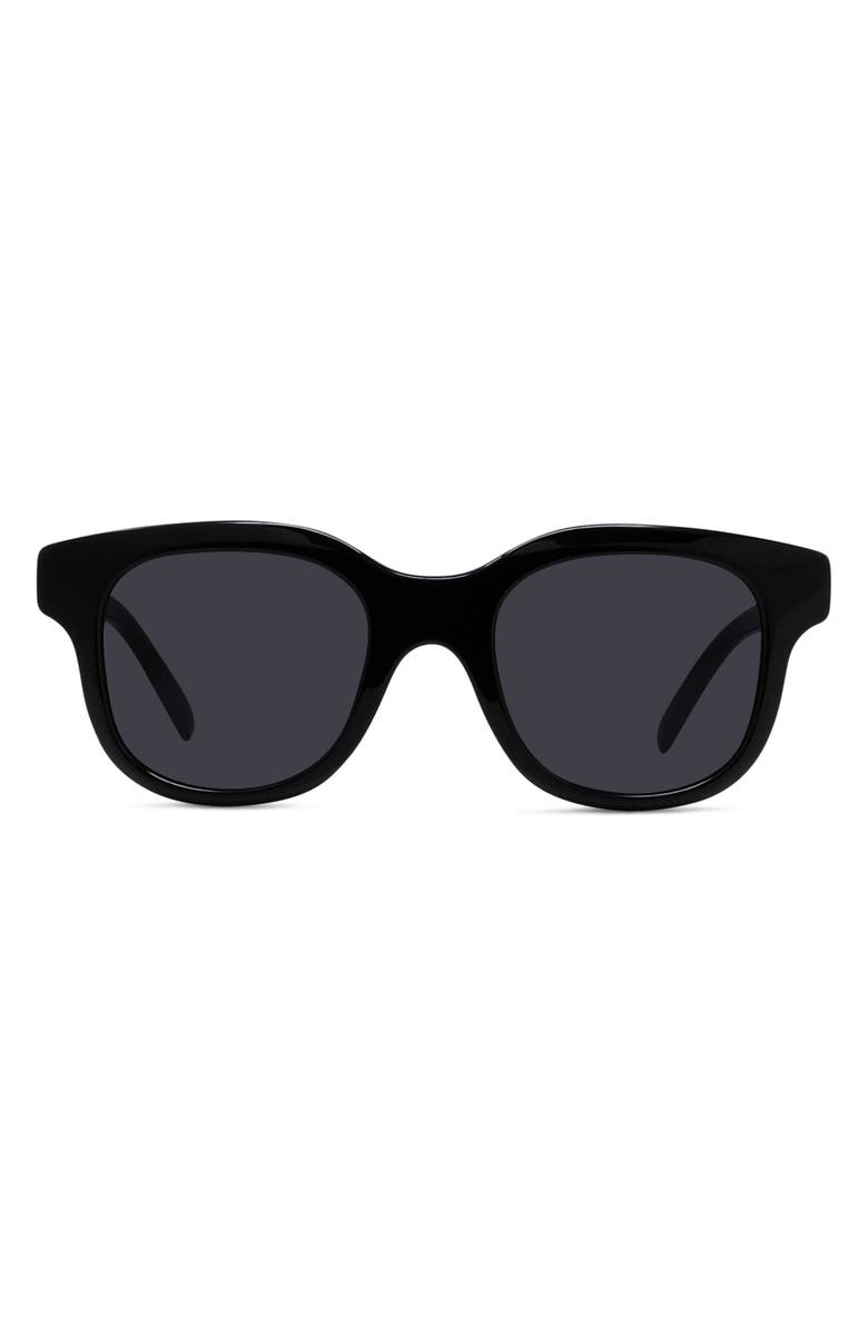Givenchy 49mm City Geometric Sunglasses, Main, color, Shiny Black / Smoke