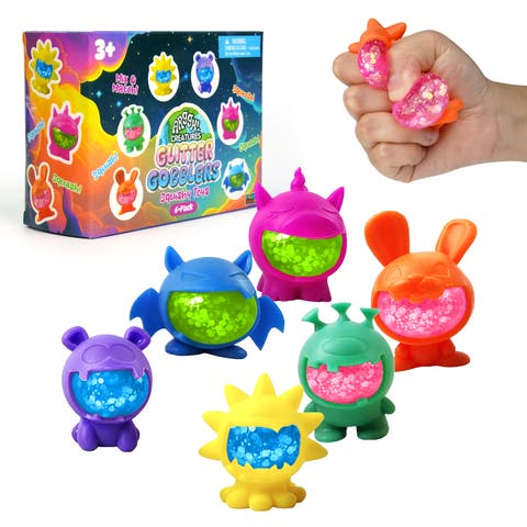 Glitter Gobblers Blind Box Squishy Toys 6 Pack