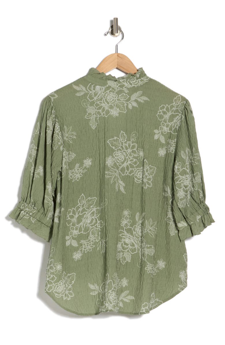 CHENAULT Ruffle Neck Top, Alternate, color, Sage