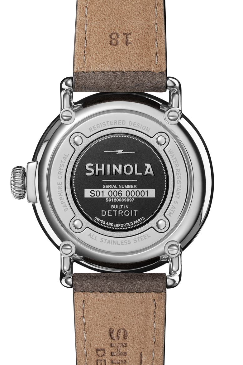The Runwell Leather Strap Watch, 36mm, Alternate, color, MILKYWHITE