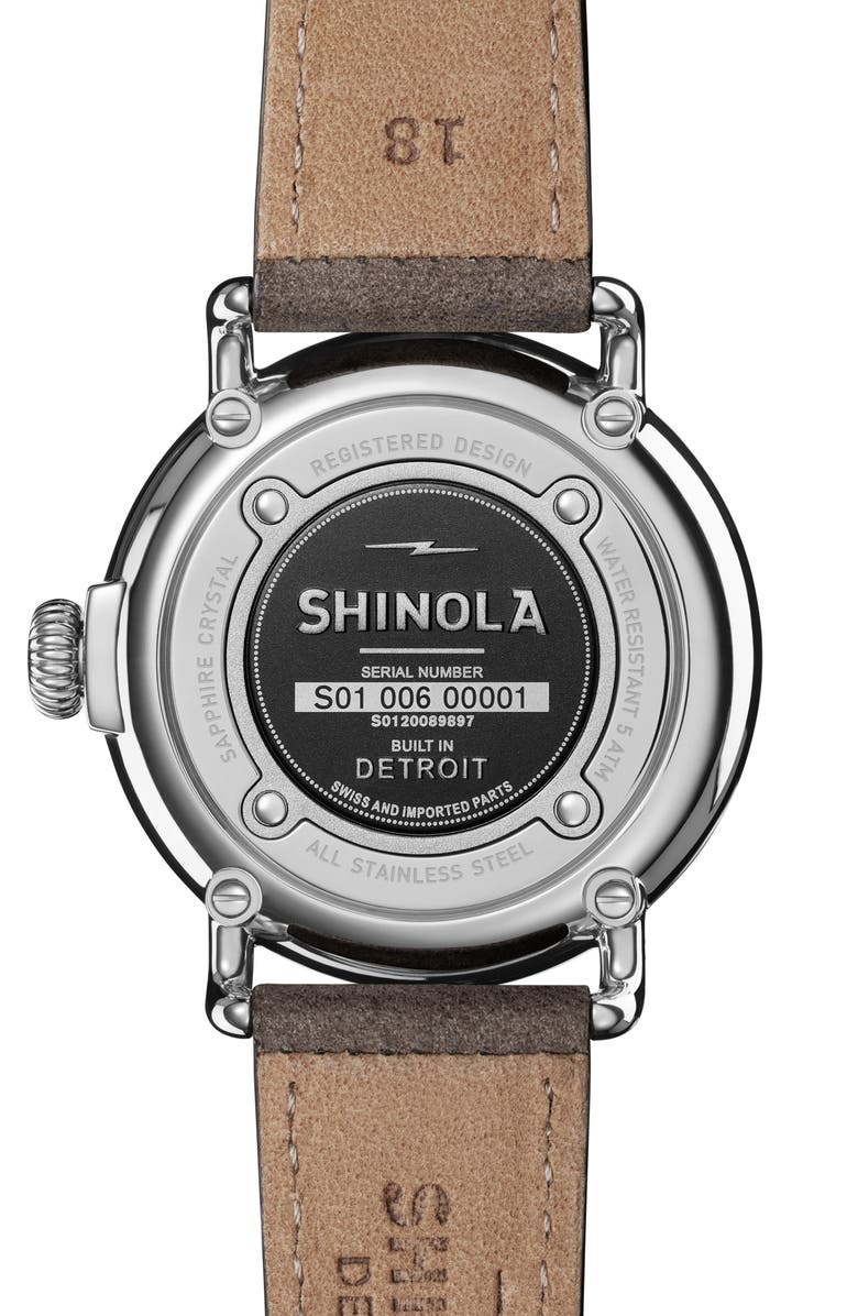 Shinola The Runwell Leather Strap Watch, 36mm, Alternate, color, 