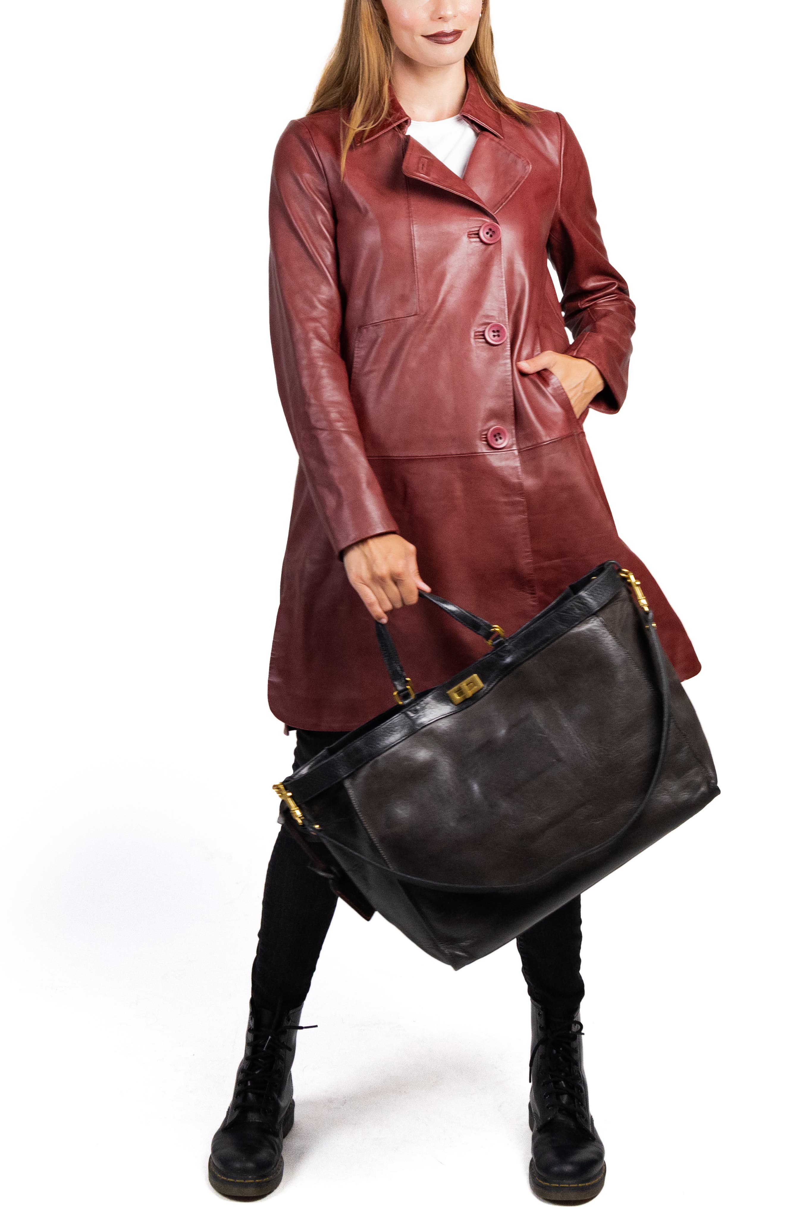 OLD TREND Ixia Genuine Leather Jet Set Travel Tote, Alternate, color, Taupe