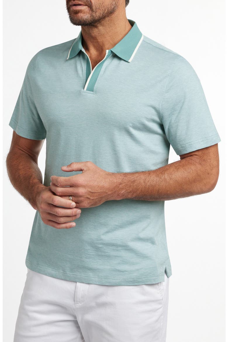 Hemingway Cotton & Silk Polo, Alternate, color, BEACH GLASS