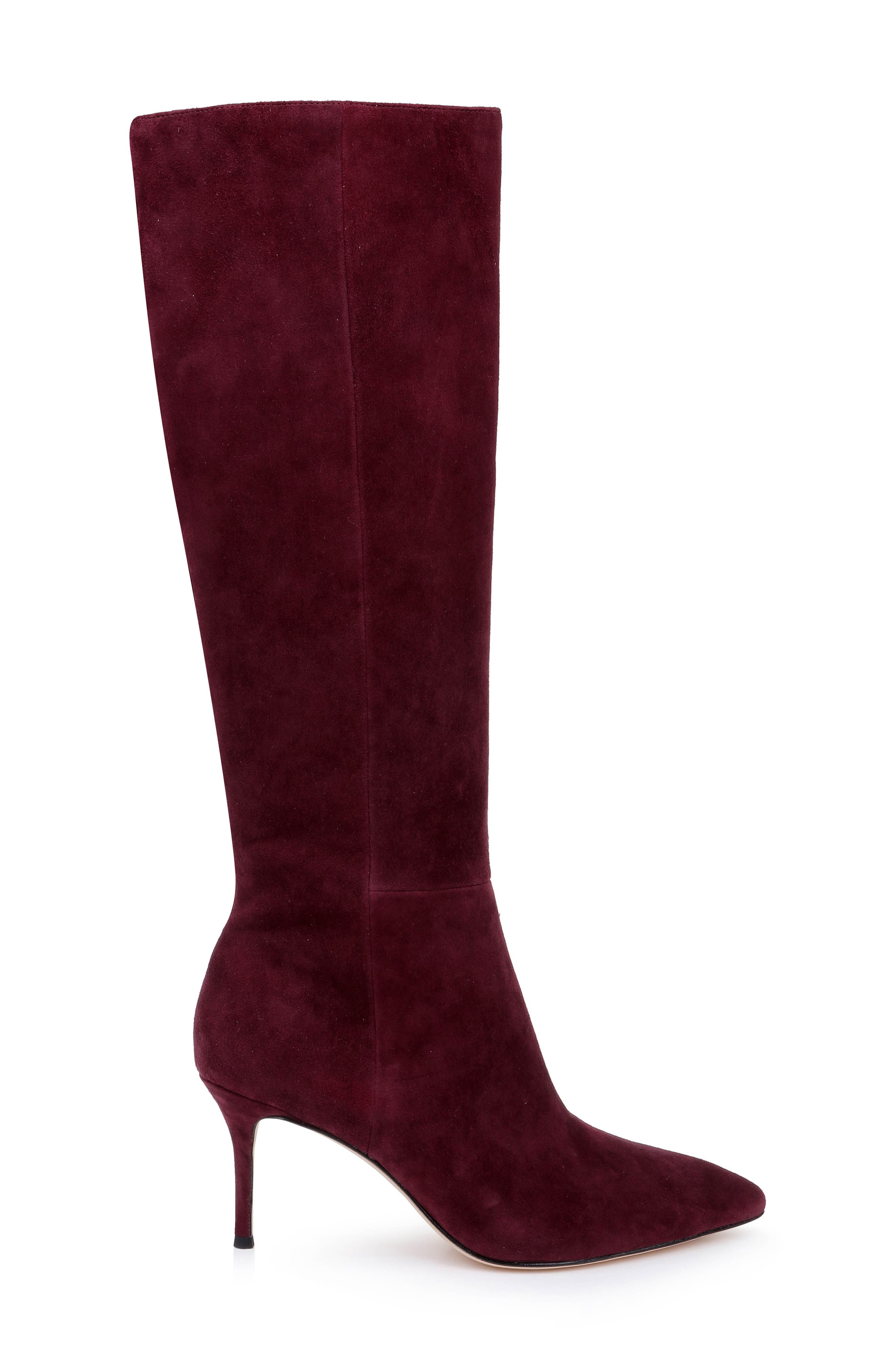Herald Leather Knee High Boot, Alternate, color, BURGUNDY SUEDE