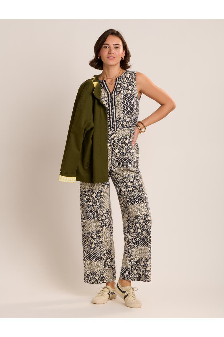 Amanda Printed Jumpsuit, Alternate, color, Navy