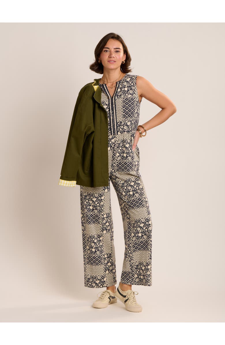Brakeburn Amanda Printed Jumpsuit, Alternate, color, Navy