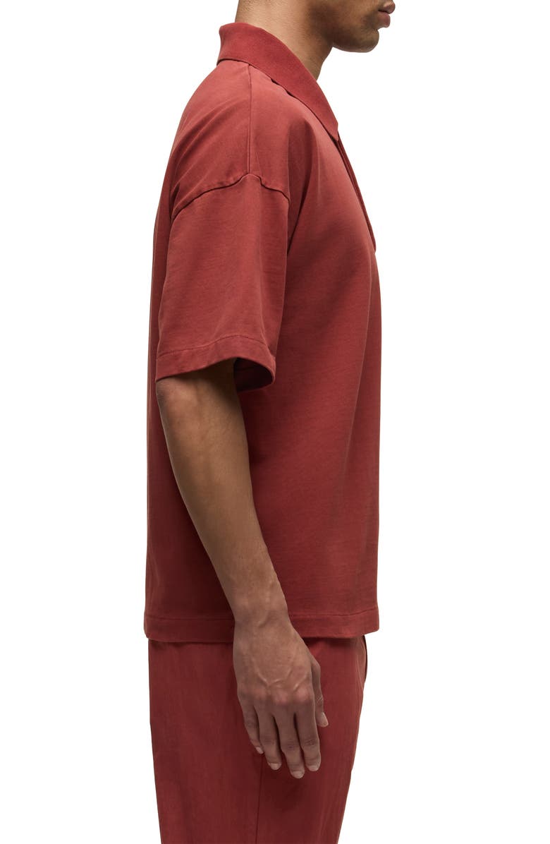 Hudson Jeans Heavyweight Cotton Pocket Polo, Alternate, color, Sunset