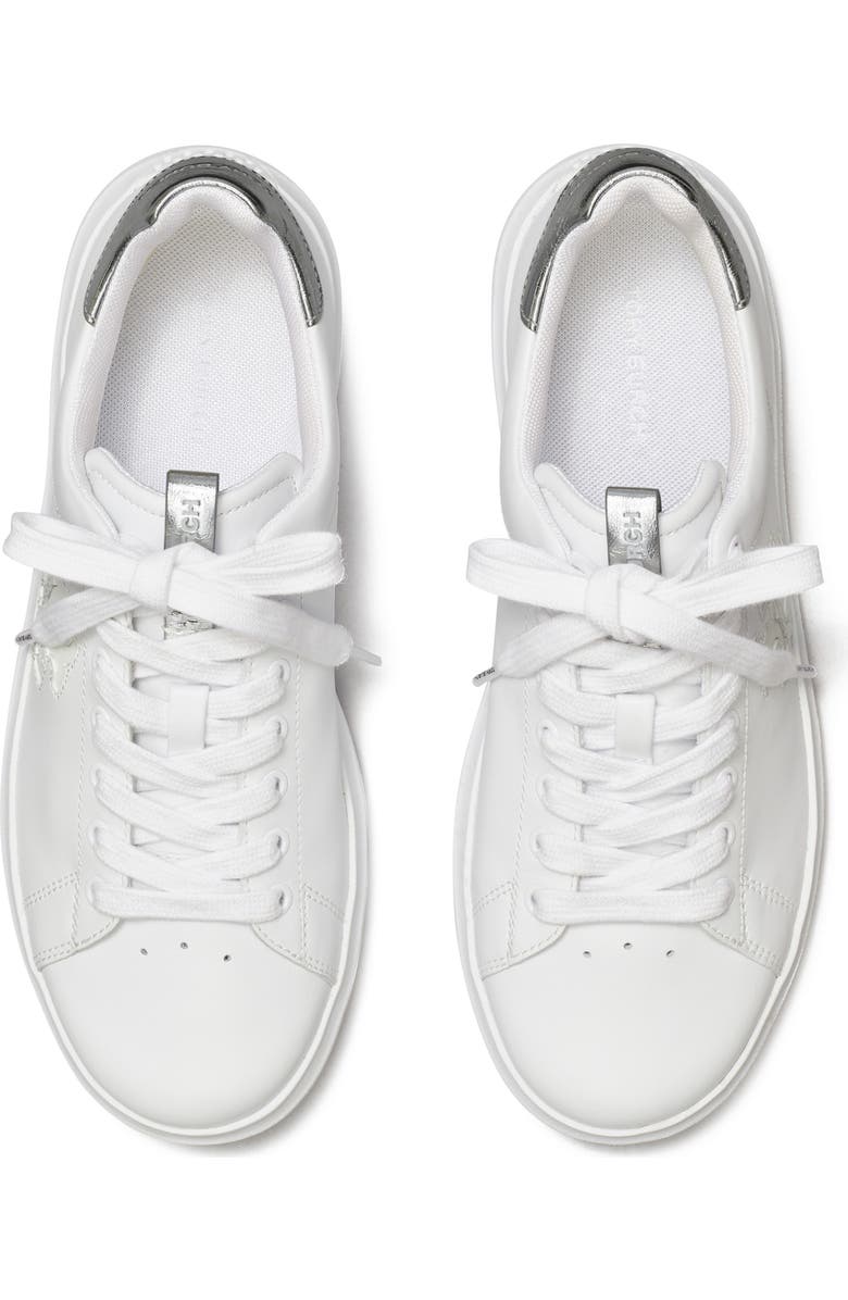 Tory Burch Double T Howell Court Sneaker, Alternate, color, Titanium White / Silver