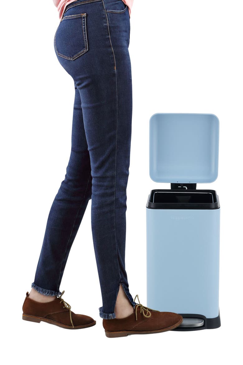 Betty Retro Mini 3.2-Gallon Step-Open Trash Can, Alternate, color, Tide Pool Blue