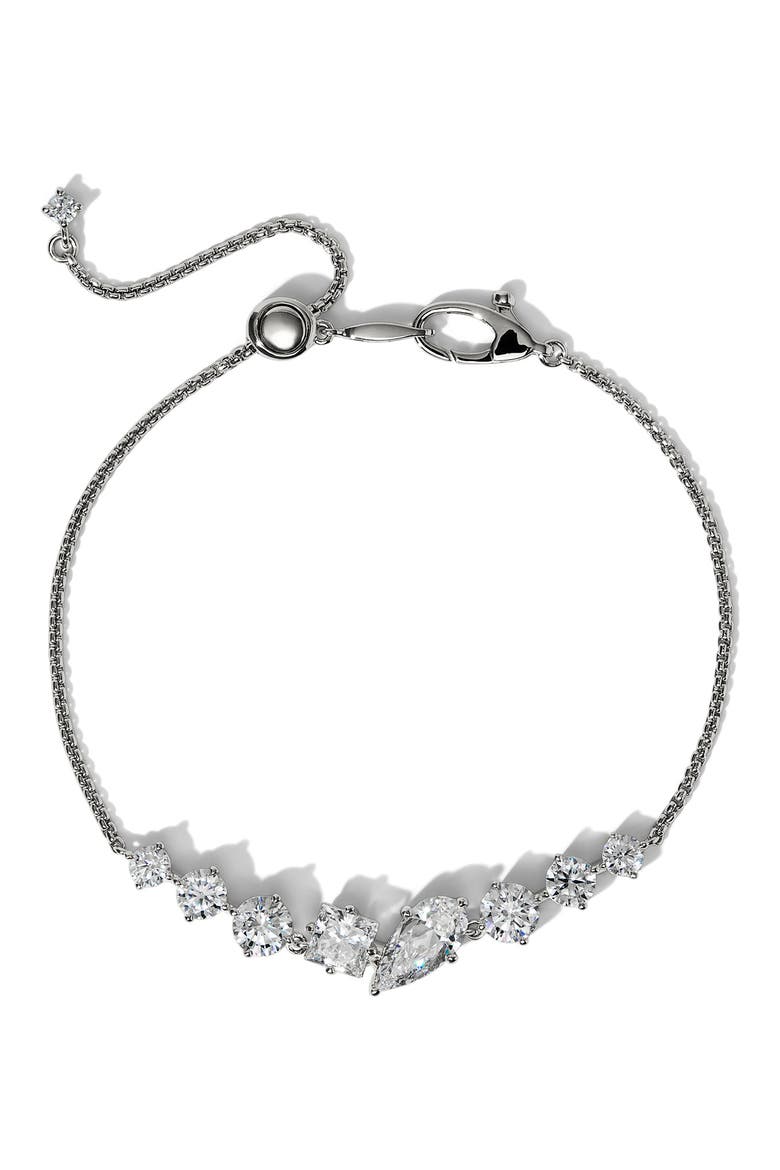 Lucia Cubic Zirconia Line Bracelet, Main, color, RHODIUM