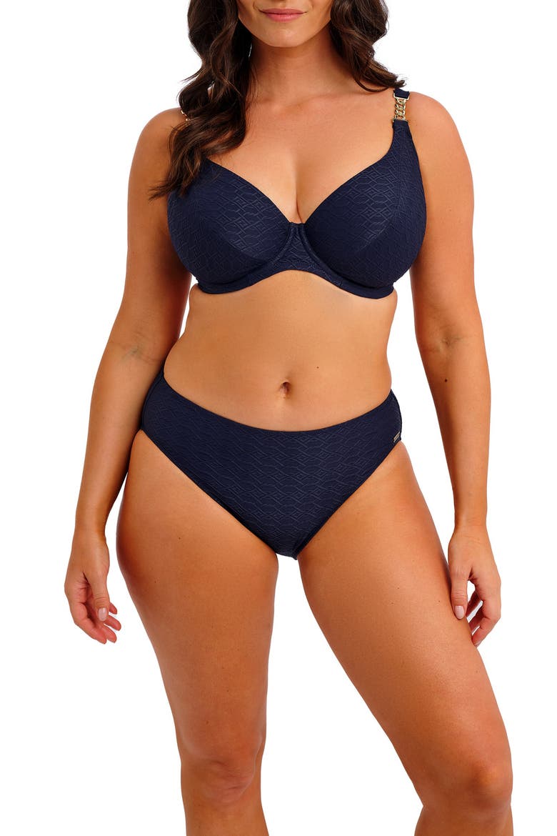 Azores Underwire Plunge Bikini Top, Alternate, color, MIDNIGHT